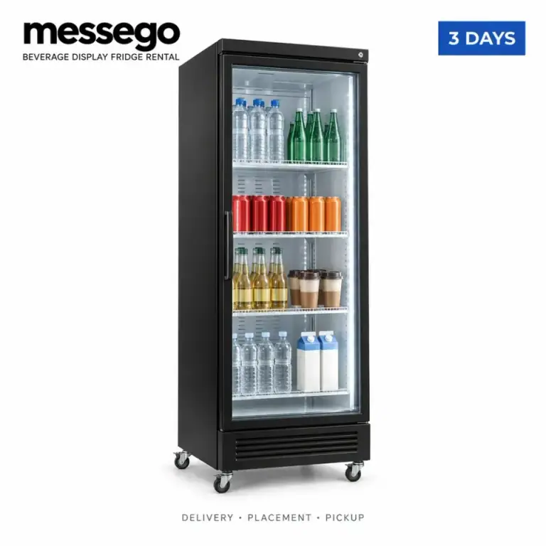 Drinks Fridge Rental — 3 items, one of each; product illustration
